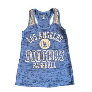 LA Dodgers MLB Racerback Burnout Tank Top XS Blue